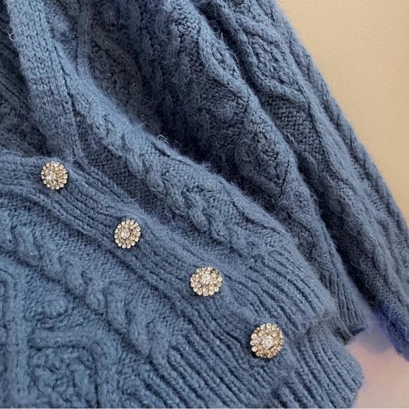 Zara CableKnit Blogger Favorite Cardigan Sweater Oversized Statement Preppy Fall - Picture 6 of 11